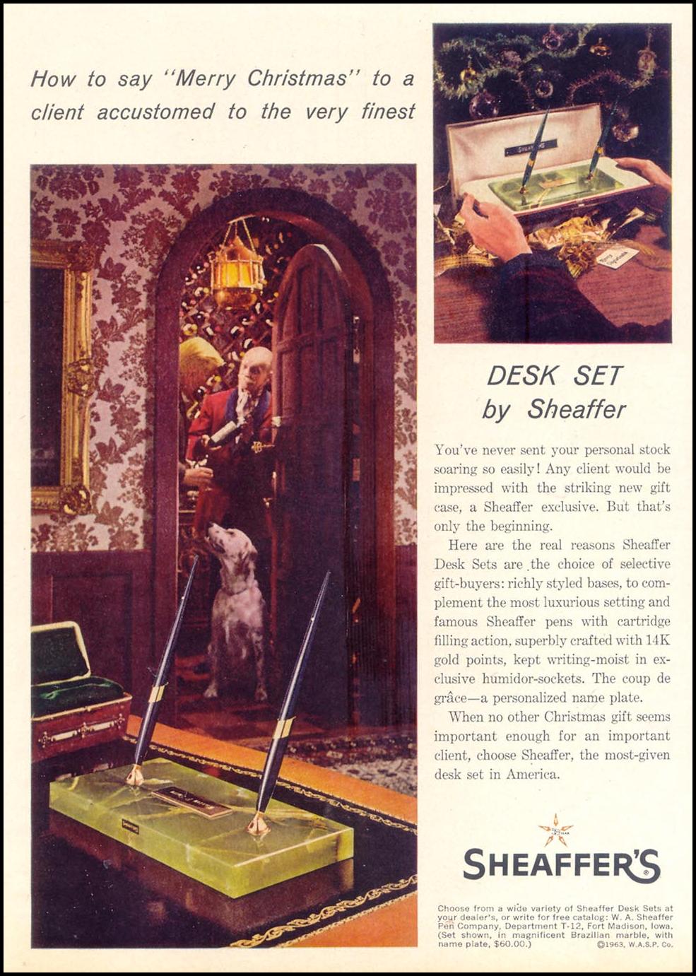 SHEAFFER'S DESK SET
TIME
12/06/1963
p. 12