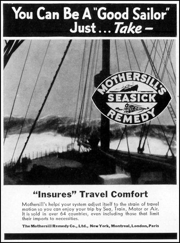 MOTHERSILL'S SEASICK REMEDY
LIFE
08/09/1937
p. 92
