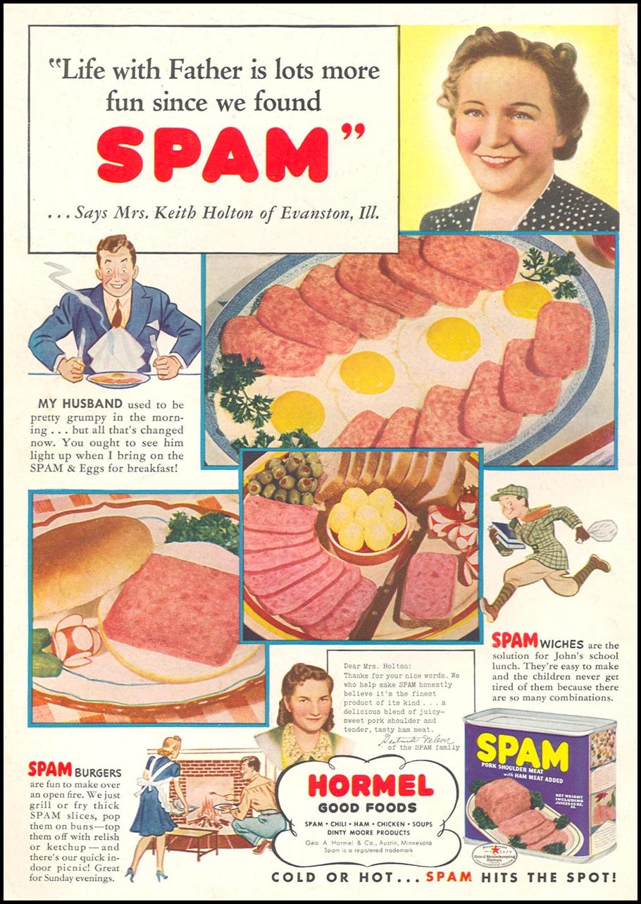 SPAM
WOMAN'S DAY
01/01/1941
BACK COVER