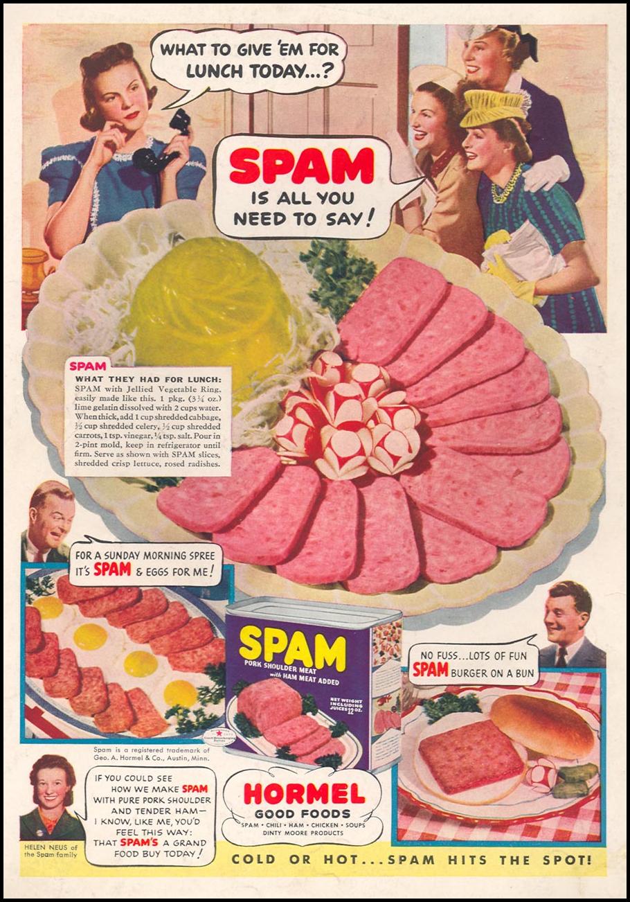 SPAM
WOMAN'S DAY
07/01/1949
BACK COVER