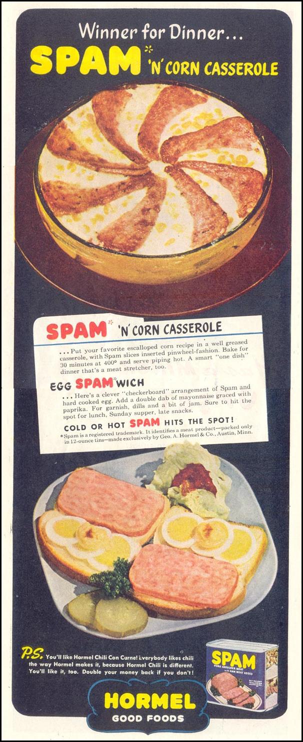 SPAM
SATURDAY EVENING POST
05/19/1945
p. 82