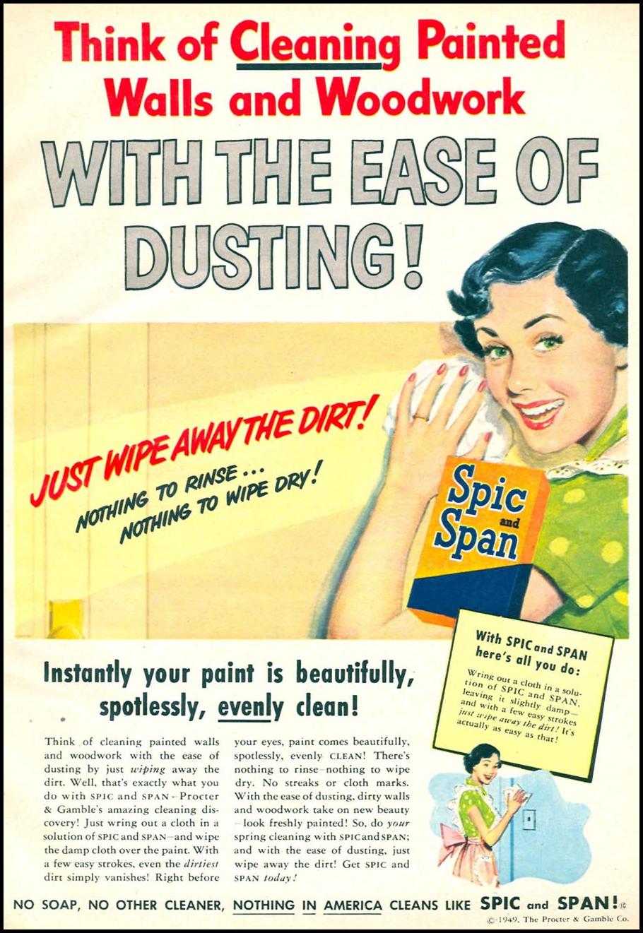 SPIC AND SPAN HOUSEHOLD CLEANER
WOMAN'S DAY
04/01/1949
p. 9