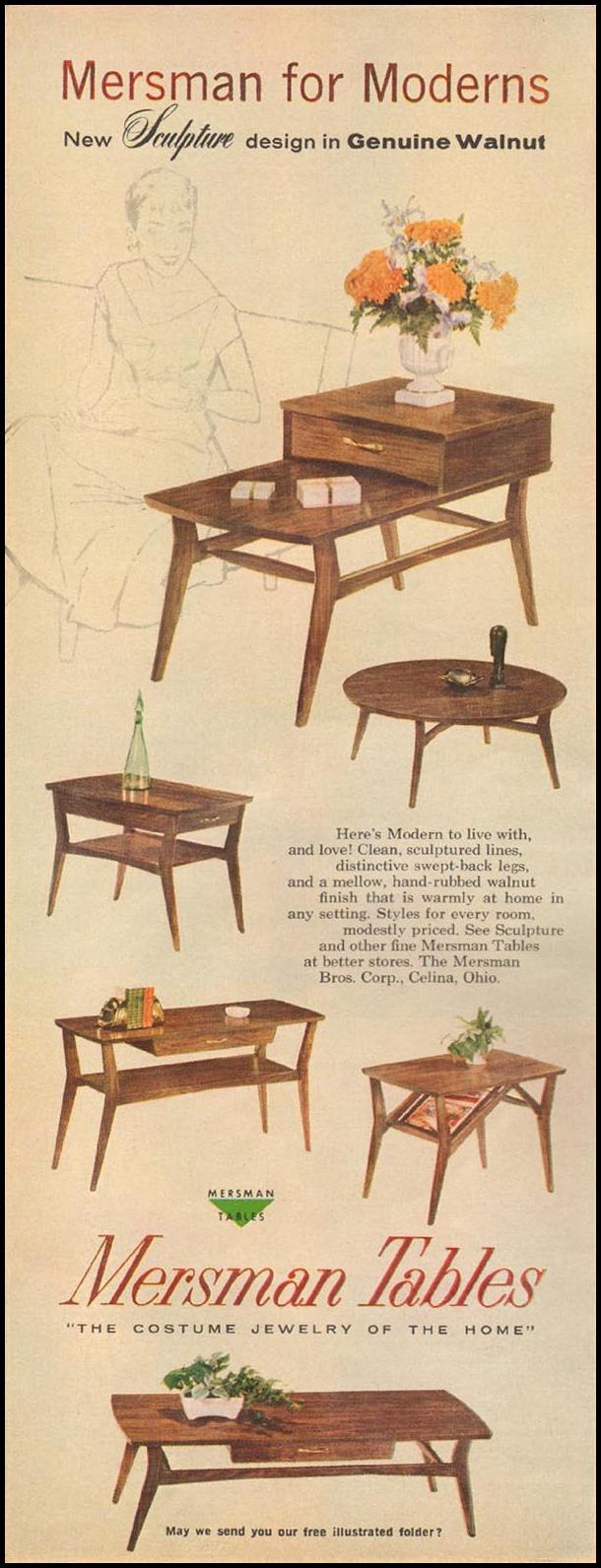 MERSMAN TABLES
BETTER HOMES AND GARDENS
03/01/1960
p. 116