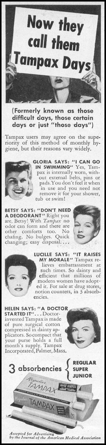 TAMPAX
WOMAN'S DAY
06/01/1946
p. 60