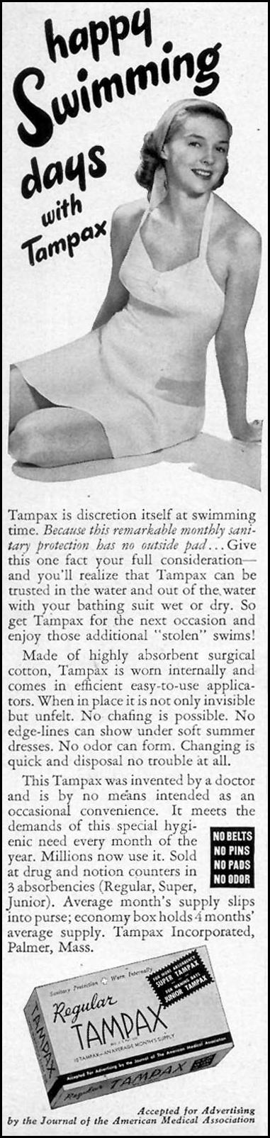TAMPAX
WOMAN'S DAY
07/01/1949
p. 10