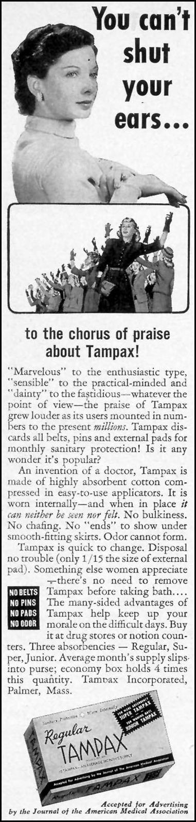 TAMPAX
WOMAN'S DAY
09/01/1948
p. 84