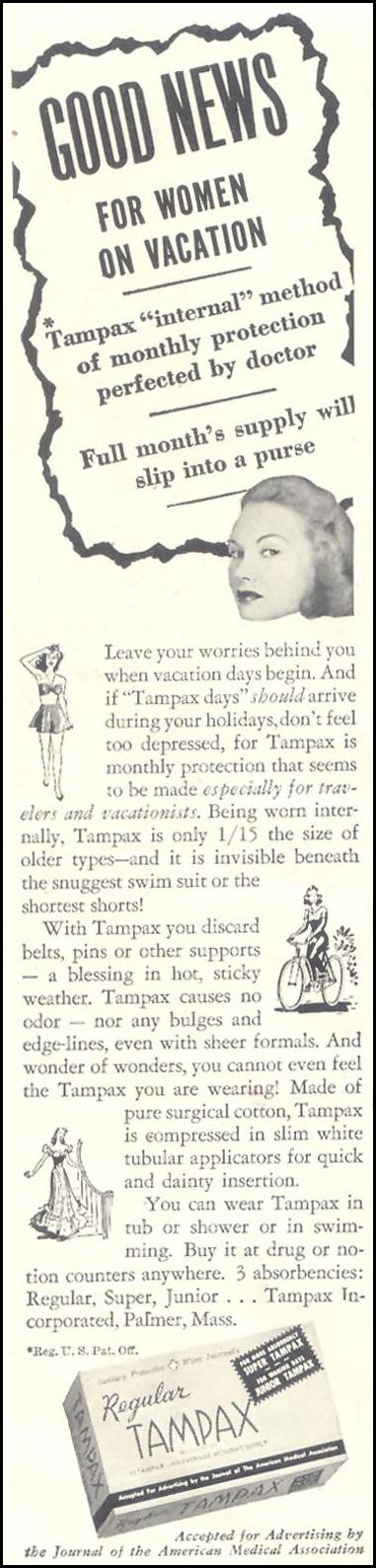 TAMPAX
GOOD HOUSEKEEPING
07/01/1948
p. 108