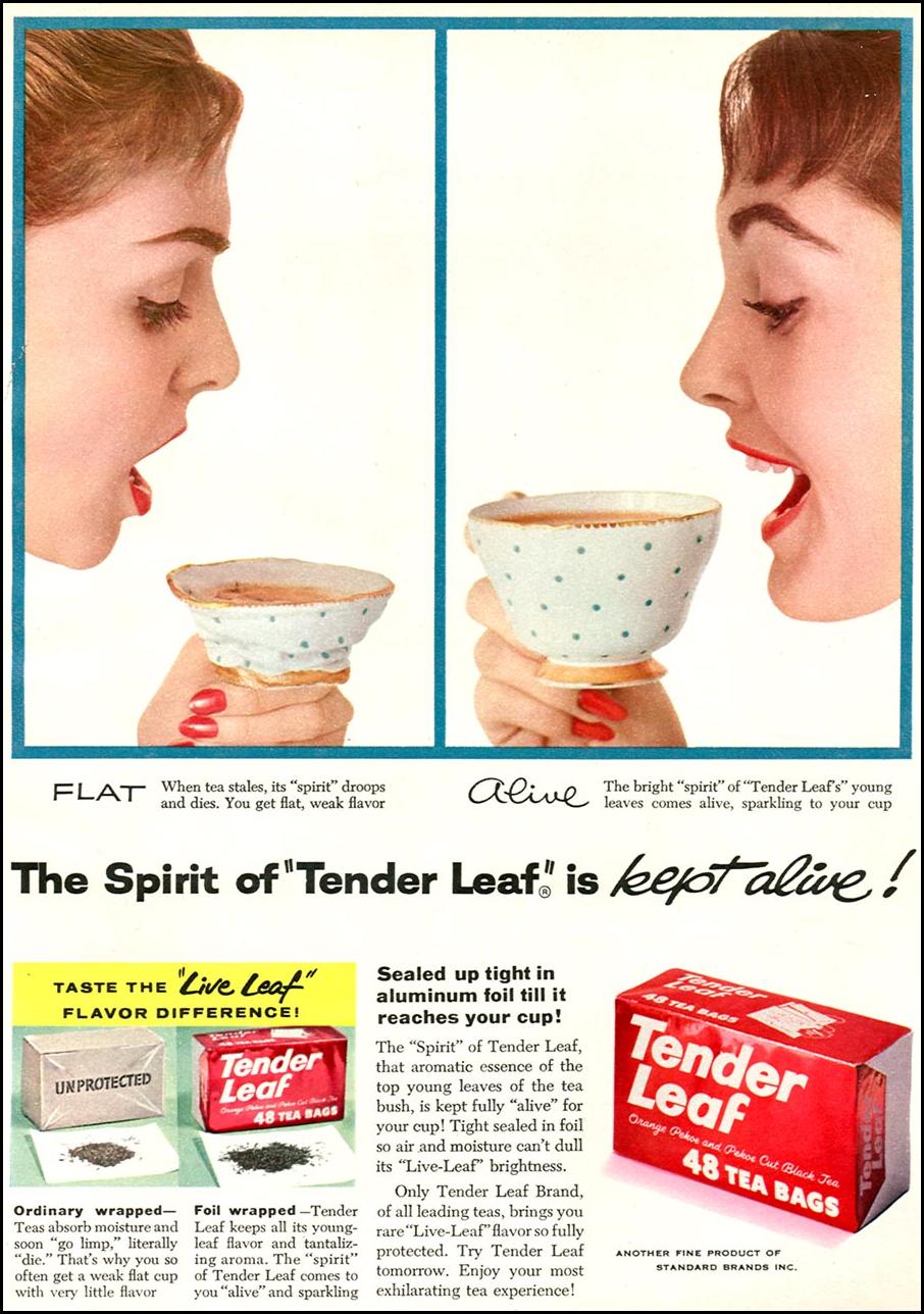 TENDER LEAF TEA
WOMAN'S DAY
10/01/1956
p. 89