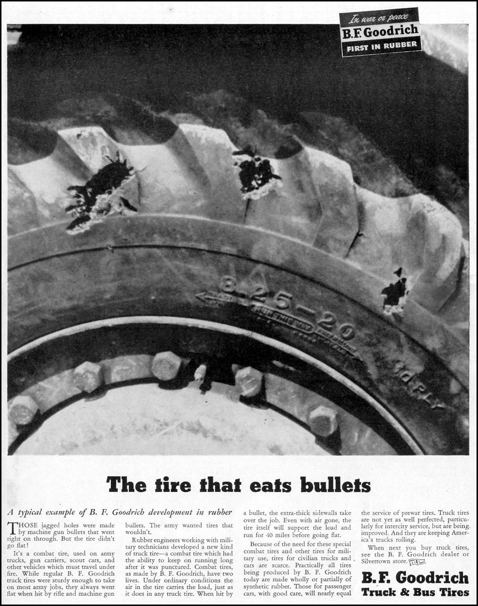 B. F. GOODRICH TRUCK AND BUS TIRES
LIFE
02/21/1944
p. 3