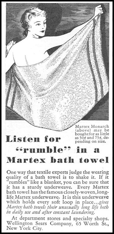 MARTEX BATH TOWELS
GOOD HOUSEKEEPING
06/01/1935
p. 207