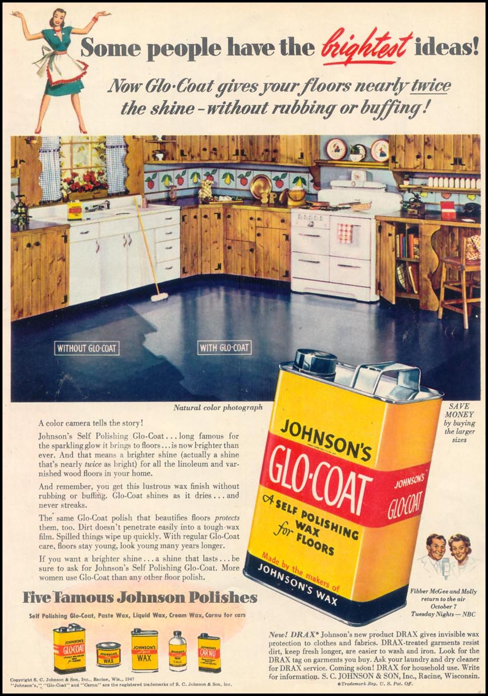 JOHNSON'S GLO-COAT FLOOR WAX
WOMAN'S DAY
09/01/1947
p. 61
